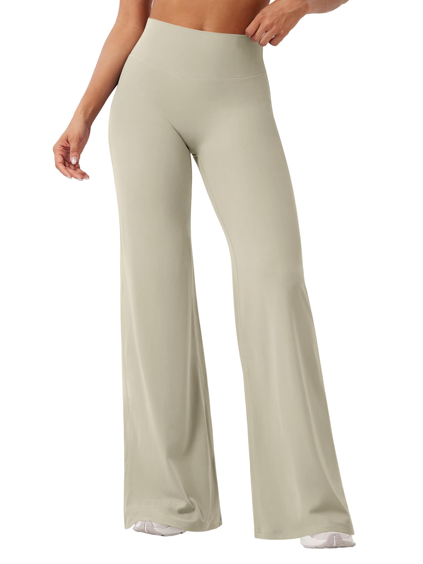 YEOREO Workout Womens Straight Leggings 33" Eddiy Yoga Pants Light Sand XL