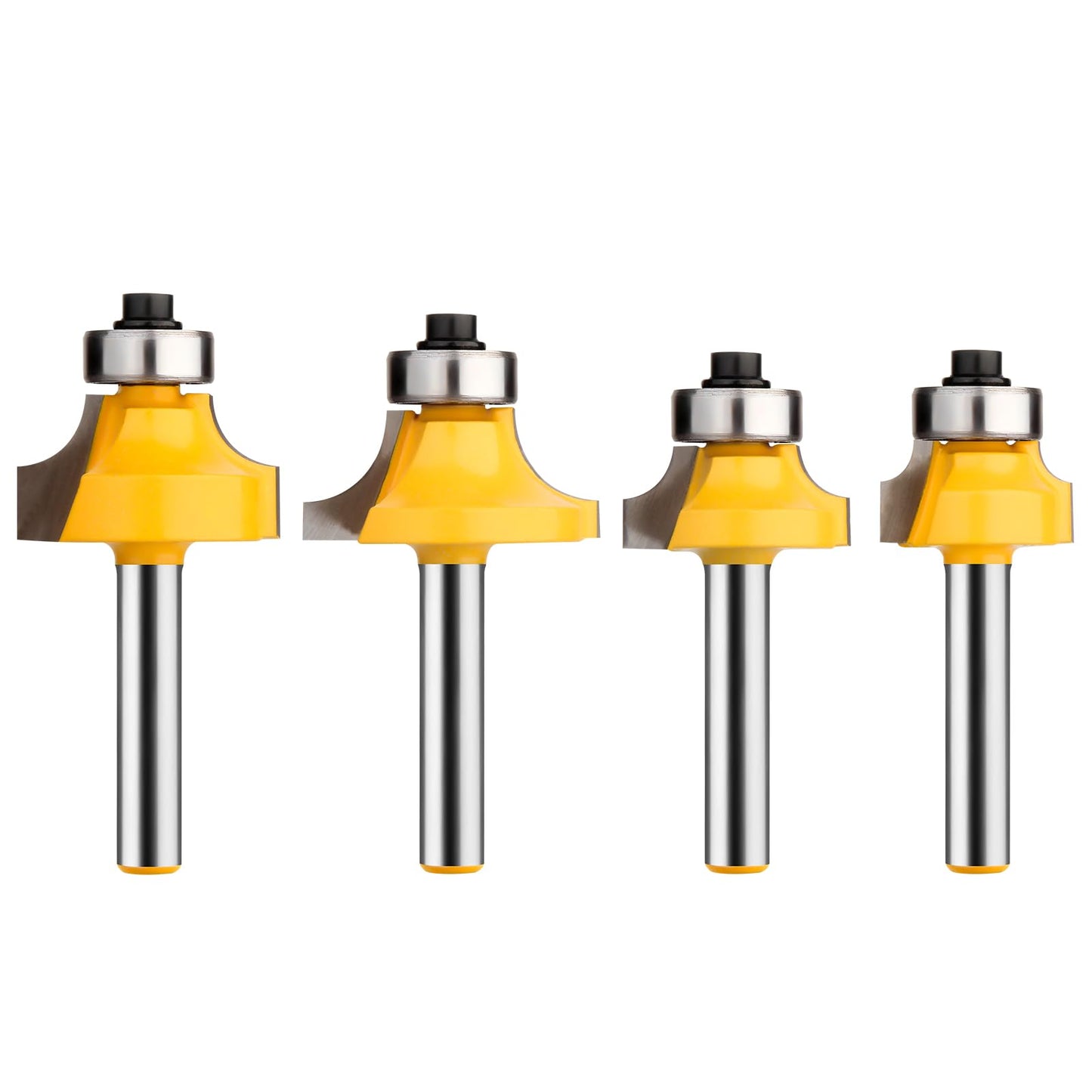 UTRUSTTO Roundover Router Bit Set 1/4 Inch Shank, Bearing Guide for Rounding Edge Bit, Radius in 1/8", 1/4", 3/16", 5/16"
