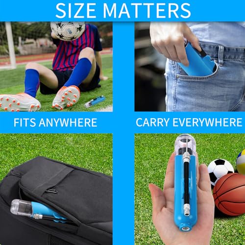 Portable Sports Ball Pump Kit - Dual Action Inflator with Needles