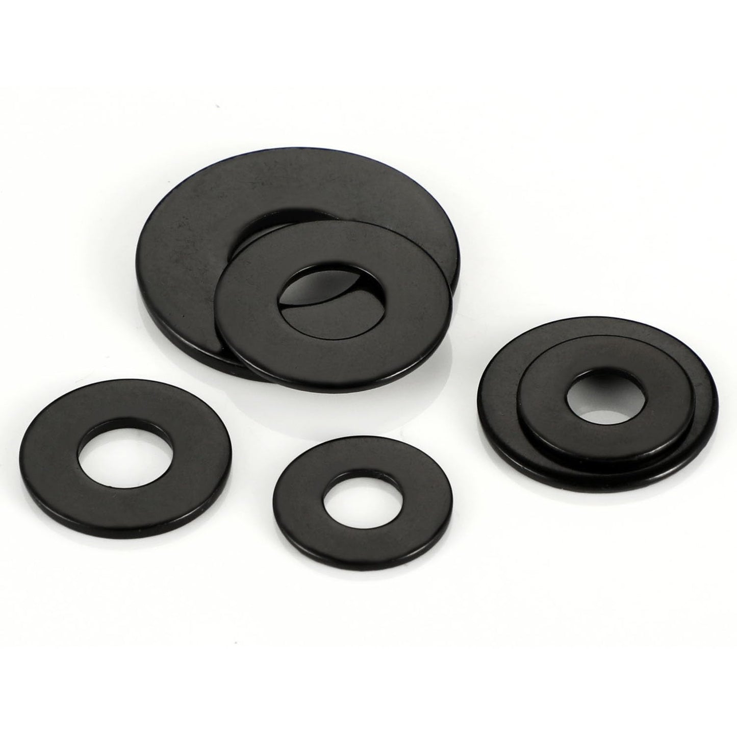 20 PCS 1/2" Black Flat Washer, 1-3/8" Outer Diameter, 304 Stainless Steel Metal Washer for Screws and Bolts