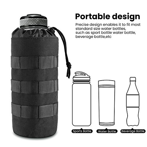 Tactical MOLLE Water Bottle Pouch - Black, 1 Pack