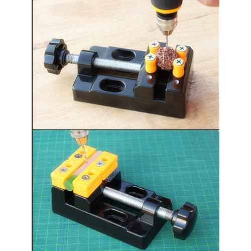 Mini Bench Clamp Flat Table Vice Adjustable Drill Press Vice for DIY Jewelry Walnut Nuclear Drilling Carving Watch Repair Tool