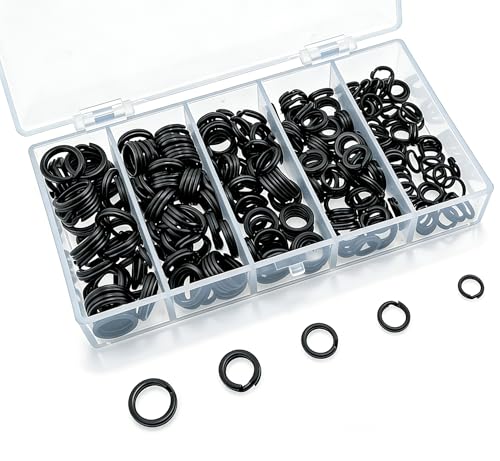 250pcs Black Split Ring Set - Heavy Duty Steel Fishing Connectors