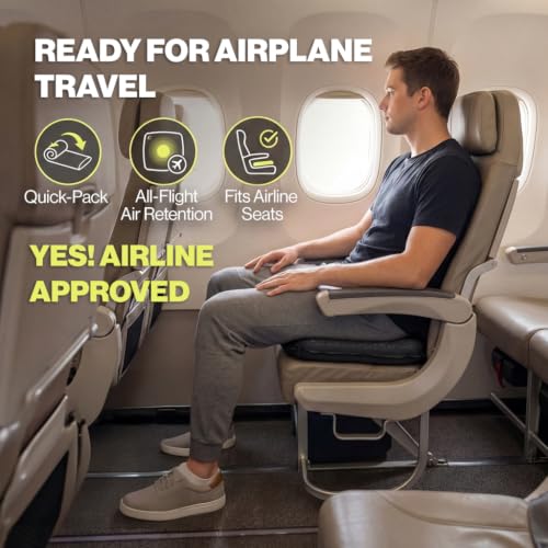 Black Inflatable Seat Cushion 2-Pack Portable Travel & Outdoor Comfort