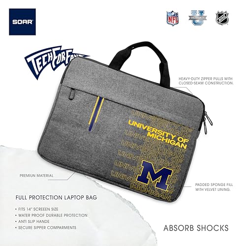 Laptop Sleeve 13 Inch - NCAA Michigan Wolverines - Charcoal Grey