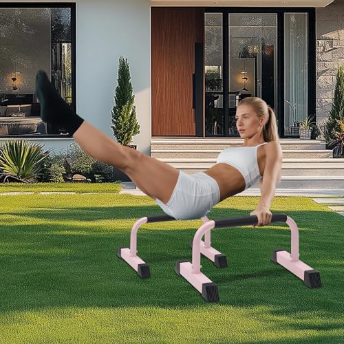 Push Up Bars - Sweat-Resistant Parallettes for Strength Training - Pink