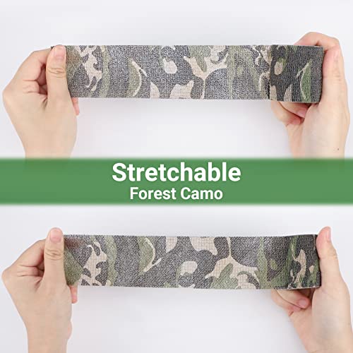 DROK 4/10 Roll Camo Tape Wrap, Camouflage Self-Adhesive Stick Bandage