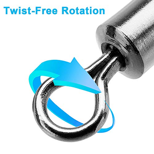 200pcs Heavy Duty Fishing Swivels - Stainless Steel Barrel Swivels