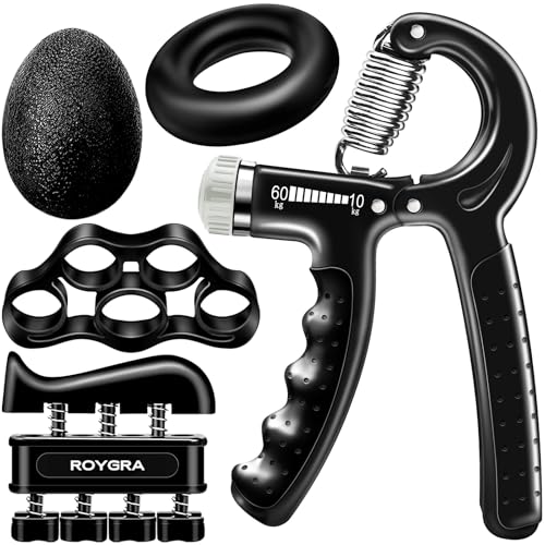 Grip Strength Trainer Set - Forearm & Hand Exercisers, Black