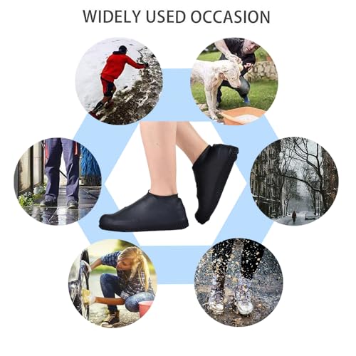 Waterproof Silicone Non-Slip Shoe Covers - X-Large Black