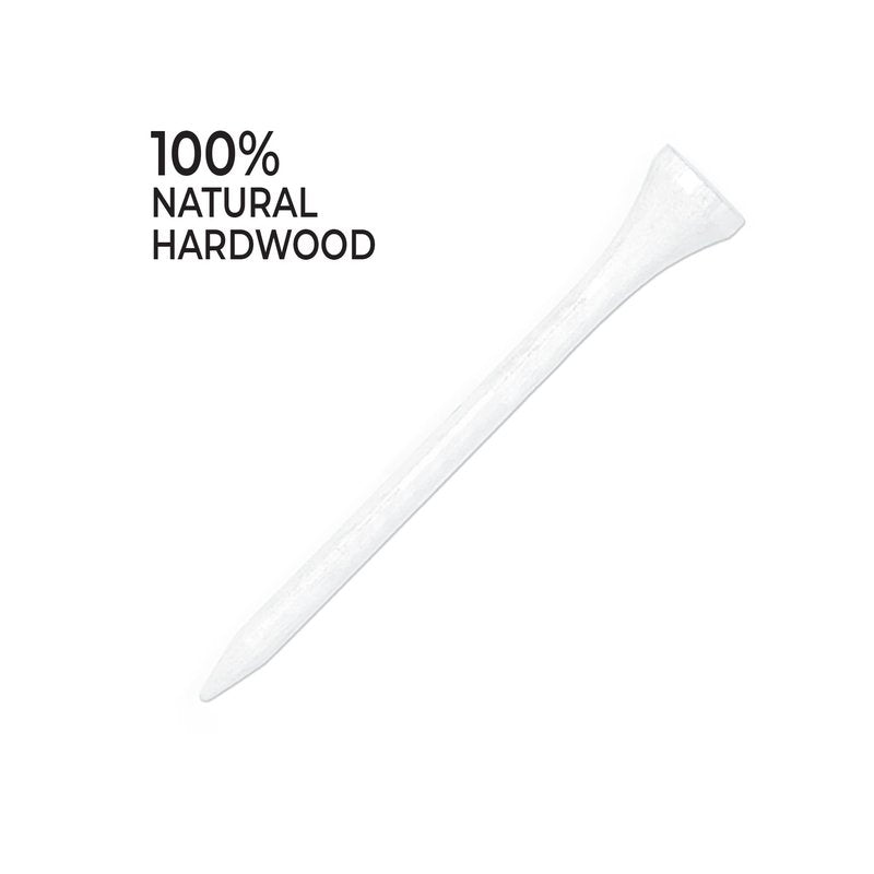 Pride Golf Tee Deluxe Wood Golf Tees - 2-3/4 Inch, 50 Count - White - Perfect for Drivers and Woods - #1 Brand on the Tour