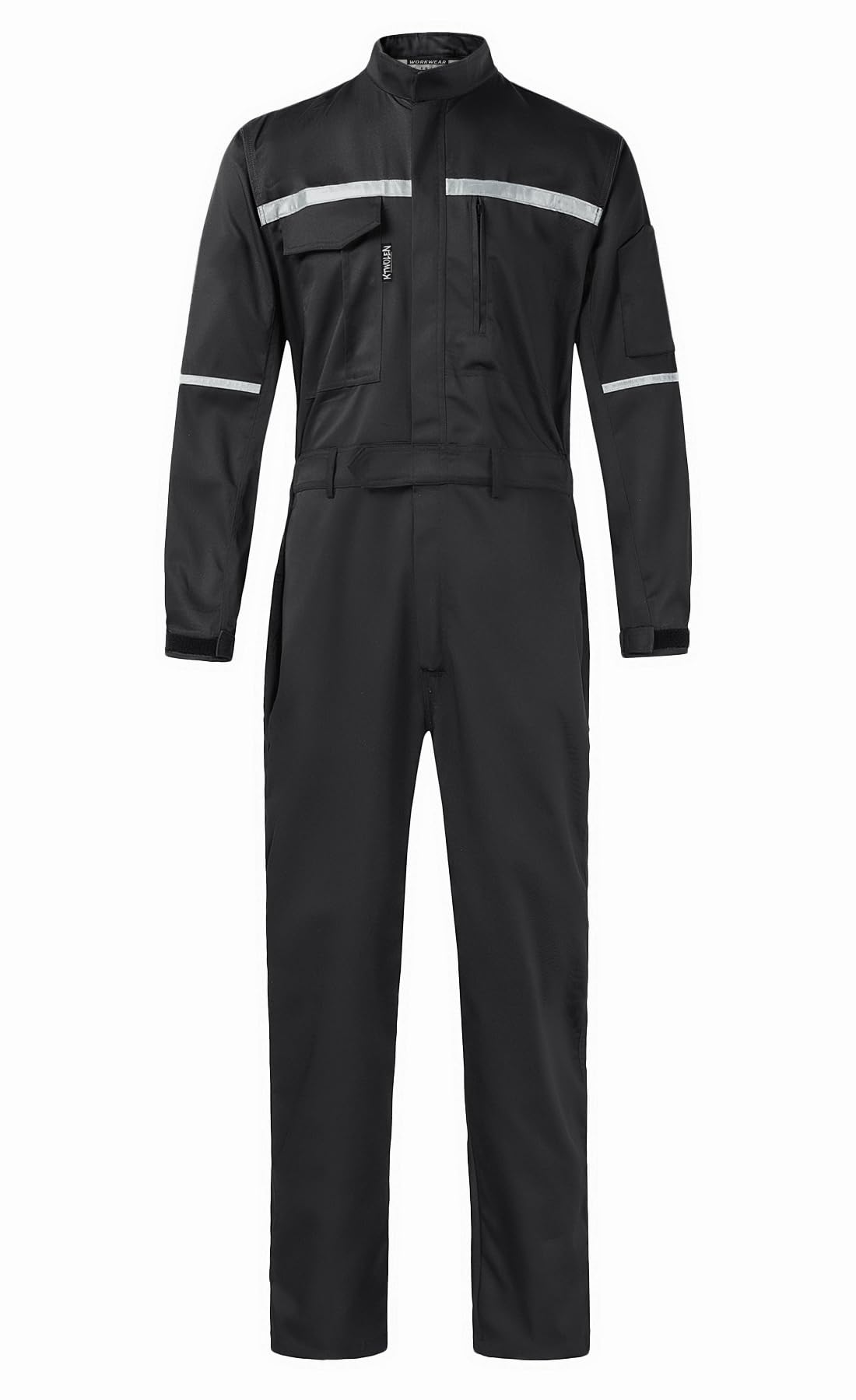KTWOLEN Mens Workwear Coveralls Multi Pockets Work Suit Mechanic Overalls Jumpsuits Unisex Long Sleeve Garage Coverall, Black, XXL