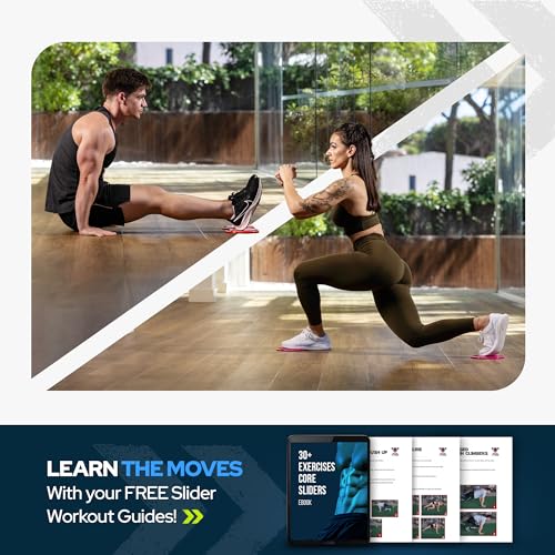 Core Sliders for Total Body Workout - Dual-Sided Gliding Discs - Electric Blue