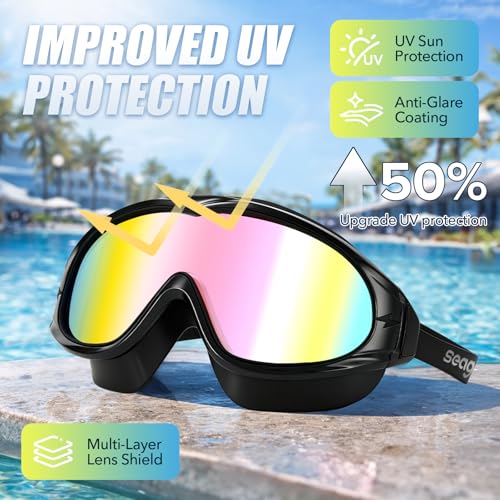 Seago Adult & Youth Anti-Fog Swim Goggles Clear View UV400 Pool Goggles