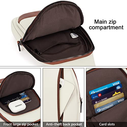 Leather Sling Backpack Travel Bag for Women - Crossbody Bag