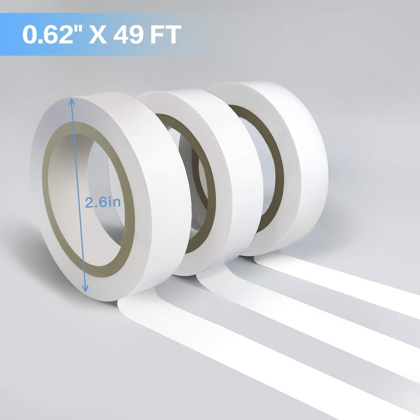 Wapodeai 6PCS White Electrical Tape, Premium White Waterproof Tape, Flame Retardant Indoor Outdoor High Temperature Resistance Electric Tape, 0.62 in X 49 ft