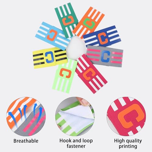 6PCS Adjustable Elastic Soccer Captain Armbands for Team Sports