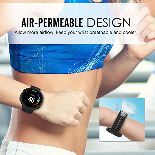 Silicone Watch Band for Garmin Forerunner 235 - Black & Black
