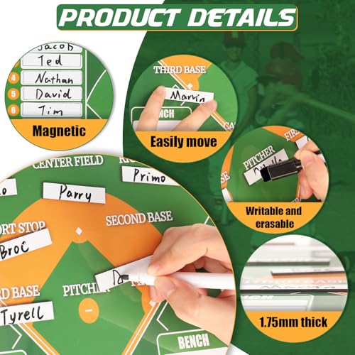 Magnetic Baseball Coach Clipboard - A-Horizontal Tactical Board
