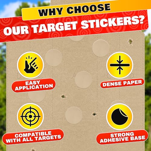 Shooting Target Stickers - 1000 Pcs, 1 Inch Brown Paster Dots
