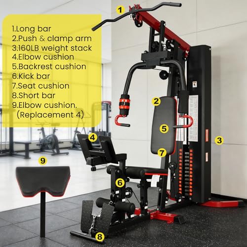 All-in-One Home Gym System with 160 lbs Weight Stack - Full Body Workout Machine