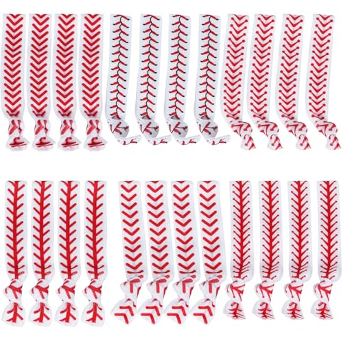 Baseball Stitch Headbands - 24 Pack No Crease Hair Ties