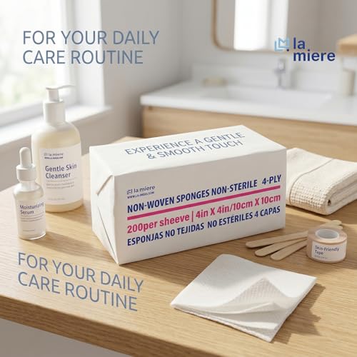200 Pack Non-Sterile 4"x4" Non-Woven Medical Sponges - 4-Ply