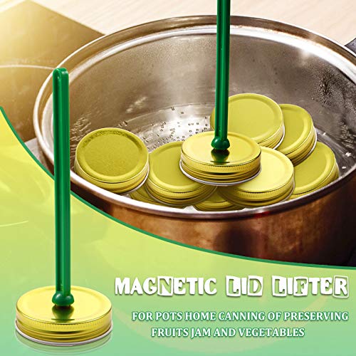 Magnetic Lid Lifter & Debubbler Canning Tools Set - Green