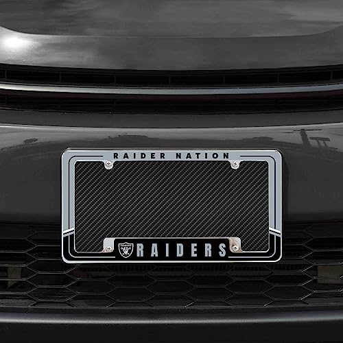 NFL Las Vegas Raiders Two-Tone Chrome License Plate Frame - 12" x 6"