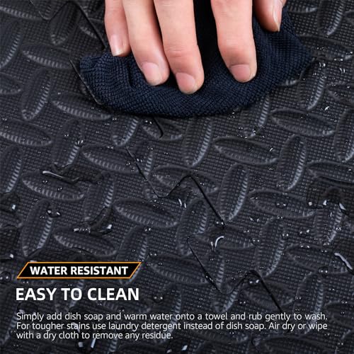 Extra Thick 24" x 24" Foam Floor Tiles - 12 Pack, Black