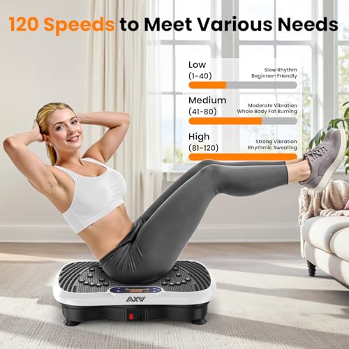 Vibration Plate Fitness Machine - 200W Bluetooth Oscillating Shake Plate - SLIM White