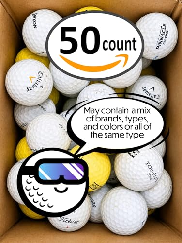 50 Used Recycled Golf Balls Bulk Box - Practice, Range & Shag Balls for Men & Women