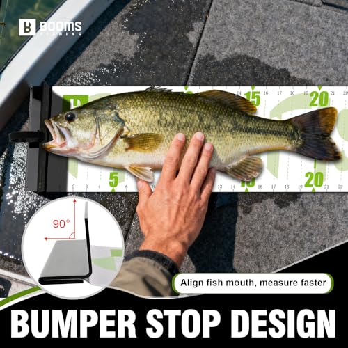 Booms Fishing 59” Green Ruler with Bump Board - Measuring Tape for Large Fish