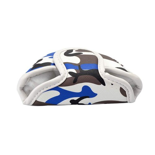GOOACTION Camo Blue Golf Small Mallet Putter Head Cover Magnetic Closure Camouflage Print Synthetic Leather Mini Putters Club Headcover Protector