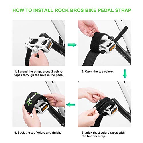 Durable Bike Pedal Straps with Toe Clips - Adjustable Nylon