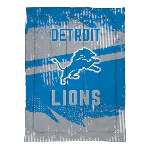 Detroit Lions Slanted Stripe Twin Bed Set - 4-Piece