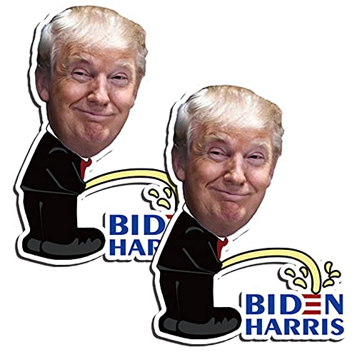 Trump Pissing on Biden Harris Bumper Stickers - 2 Pack
