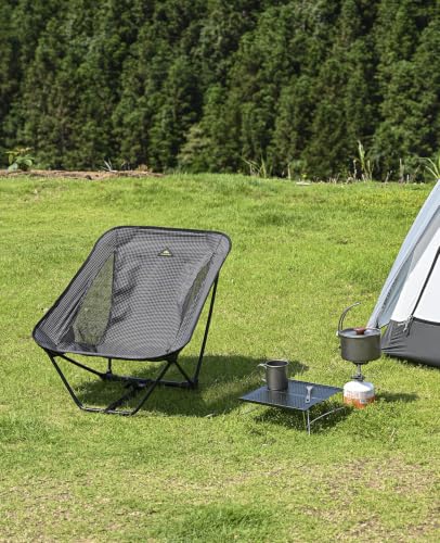 iClimb Low Ultralight Folding Chair (Black Grid) - 1.7 lb, 264 lb capacity