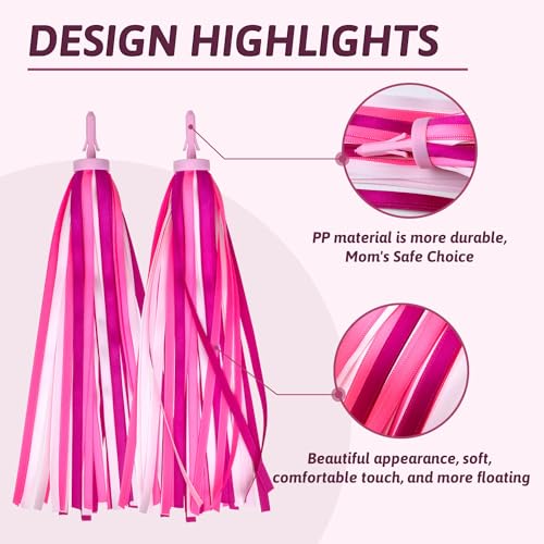 Bike Streamers for Kids - Pink Tassels for Bicycles & Scooters