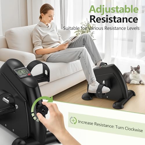 Mini Under Desk Elliptical & Electric Exercise Bike - Pedal Exerciser