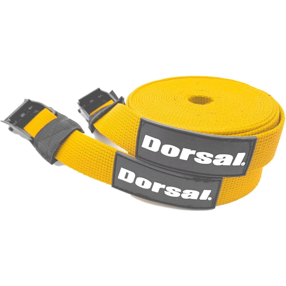 DORSAL Tie Down Straps for Roof Rack Pads Crossbars - Pack of 2 Holds Surfboards Kayaks Canoes Paddleboards Nylon 15' Feet Blue