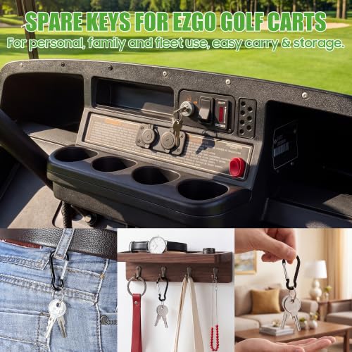 Ignition Starter Keys for Golf Carts - Fits EZGO 1982-Up - 2 Pcs Set