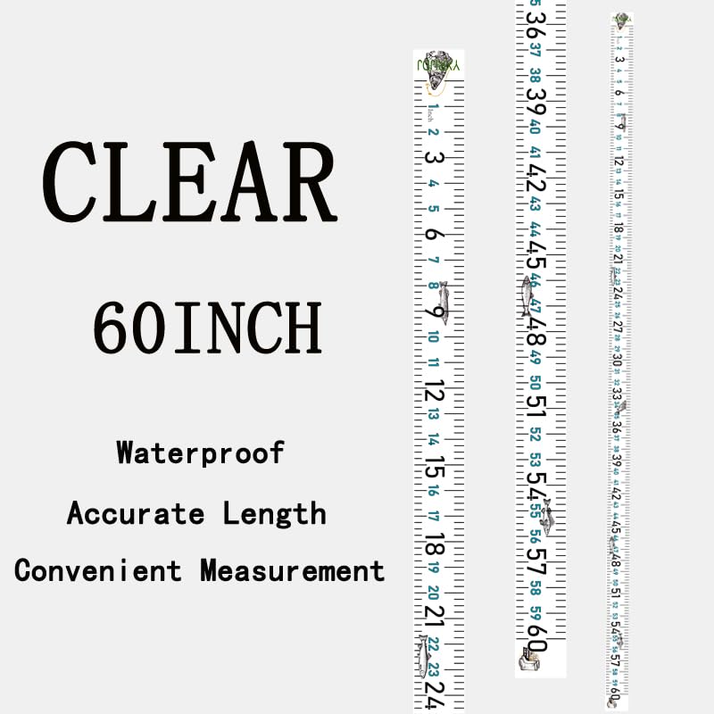 60" Waterproof Self-Adhesive Fish Measuring Ruler - Clear, 3 Pack