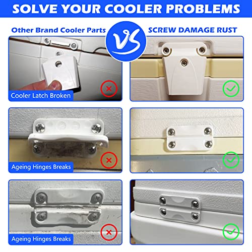 Cooler Latch Replacement Parts with Screws - White 2 Pack