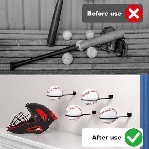 Baseball Wall Mount Display Holder - 1 Pack Black