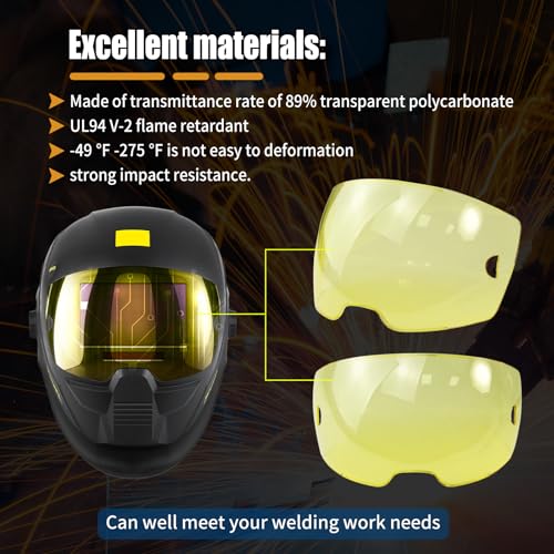 10 Pack 0700000803 Amber Front Lid Lens,Front Cover lenses Compatible with Sentinel A50 Welding Helmet,3.93" x 2.36" Viewing Lens,A50 welding face mask lens Replacement parts