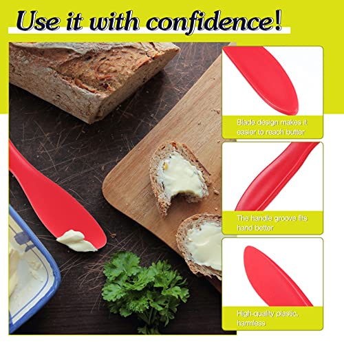 10-Pack Plastic Butter Spreader Knives - Red, Green, Blue, Pink