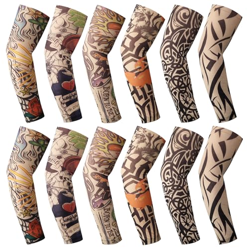 Fake Tattoo Sleeves for Men - 12pc Arm Cover - Color 5