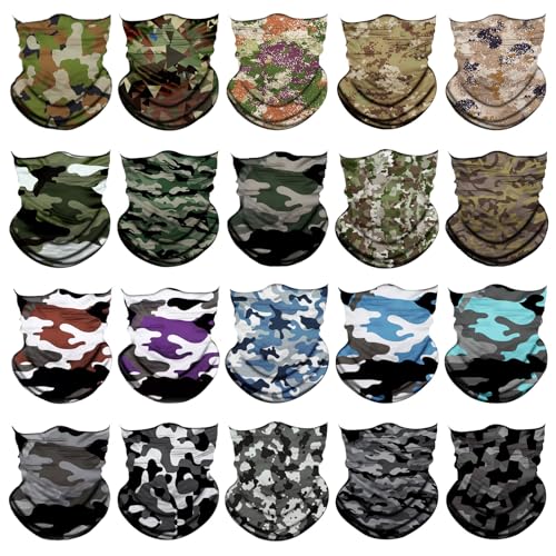 Cisnocr Camo 1 Pack Breathable Cooling Neck Gaiter Face Mask for Men Women