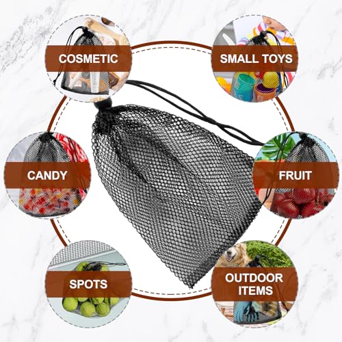 Mesh Drawstring Storage Bags - 6 Pack, 7.8x5.9In, Lightweight